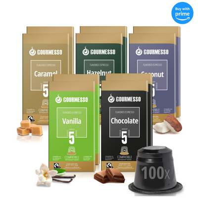 5-Blend Flavored Espresso Variety (Fairtrade) - 100 Pods